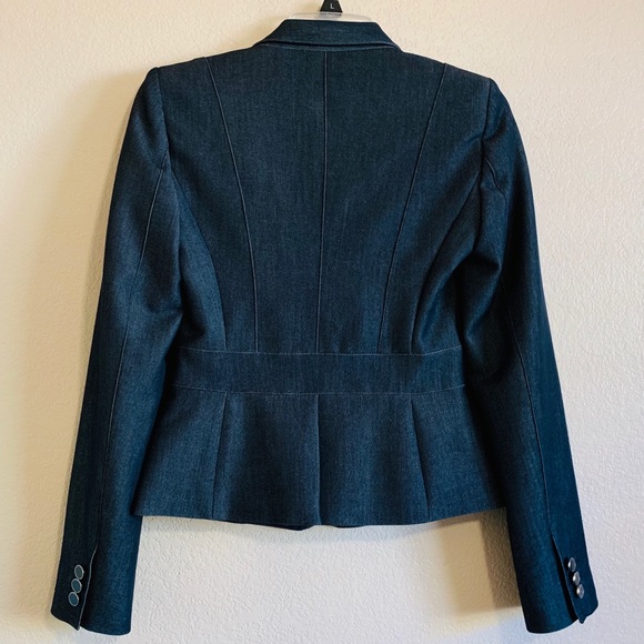 Calvin Klein Stretch Short Fitted Jacket Navy Blue - Picture 2 of 8